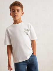 Cotton Motor Cars-Print T-Shirt White/Green | Children