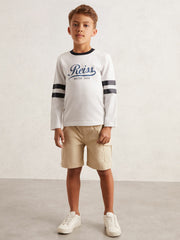 9-13 yrs Cotton Motor Cars Logo T-Shirt White/Blue | Children