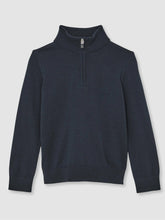 13-14 yrs Merino Wool Half-Zip Funnel Neck Jumper Midnight Navy | Children