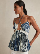 Animal Print Lace Trim Cami Top Blue | Womens