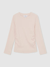 13-14 yrs Cotton Ruched Long-Sleeve T-Shirt with Stretch Pale Pink | Children