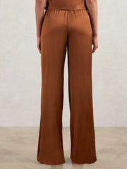 Good American Satin Wide-Leg Trousers Copper | Womens