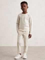13-14 yrs Wool-Cashmere Reverse-Seam Jumper Off White | Children