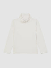 13-14 yrs Cotton-Jersey Roll-Neck Top with Stretch Ivory | Children