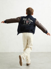 3-9 yrs Motor Cars Press-Stud Bomber Jacket Navy/Brown | Children