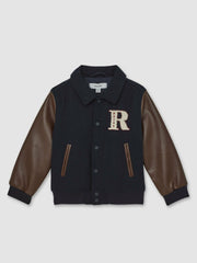 9-13 yrs Motor Cars Press-Stud Bomber Jacket Navy/Brown | Children