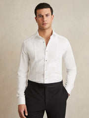 Slim Fit Cotton Double-Cuff Dinner Shirt Regular-Fit White | Mens