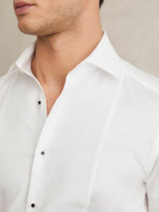 Slim Fit Cotton Double-Cuff Dinner Shirt Regular-Fit White | Mens