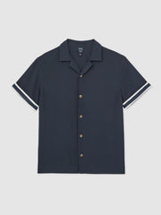 | Ché Stripe-Cuff Shirt Navy | Mens
