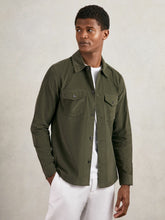 Cotton Corduroy Twin-Pocket Overshirt Khaki Green | Mens