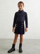 9-13 yrs Cotton-Jersey Roll-Neck Top with Stretch Navy | Children