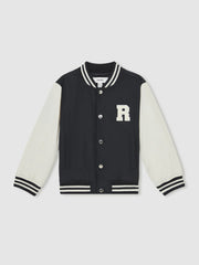 13-14 yrs Colour-Block Varsity Bomber Jacket Navy/ Off White | Children