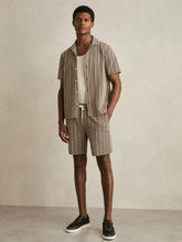 Zig-Zag Knit Drawstring Shorts Tobacco Brown | Mens