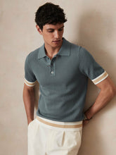 | Ché Cotton Knit Polo Shirt Airforce Blue | Mens