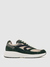 Panelled Running Trainers Forest Green/Stone | Mens
