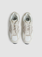Panelled Running Trainers Off White/Stone | Mens