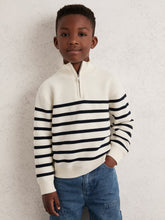 3-9 yrs Cotton-Blend Stripe Half-Zip Jumper White | Children