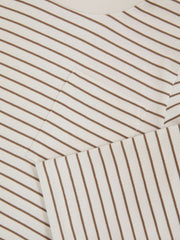 13-14 yrs Stretch-Cotton Stripe T-Shirt Off White/Camel | Children