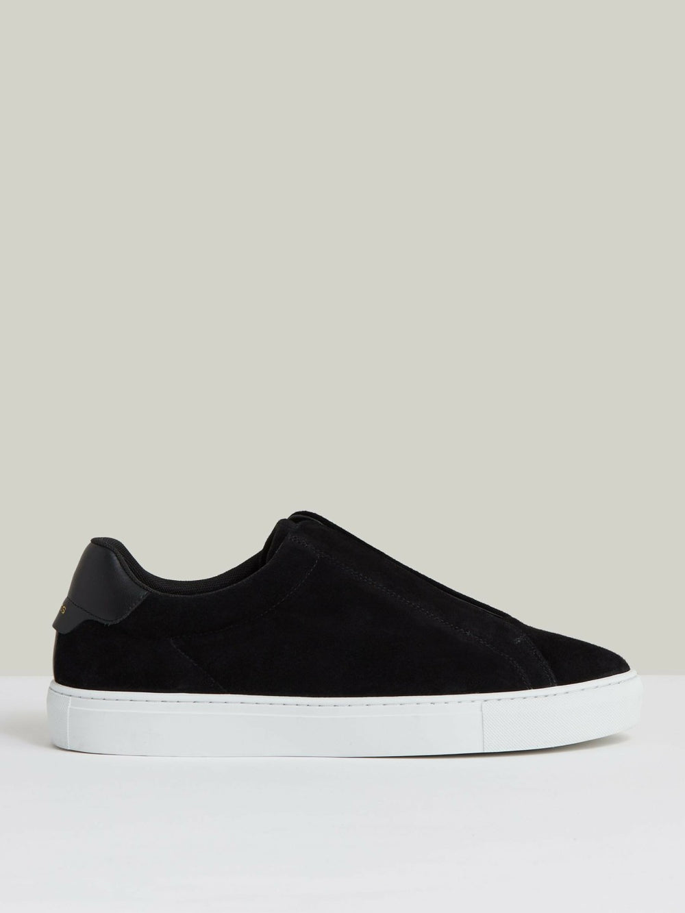 Suede Slip-On Elasticated Trainers Black | Mens