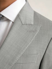 Slim-Fit Wool Single Breasted Suit Blazer Mid Grey | Mens