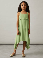 4-9 yrs Handkerchief-Hem Sleeveless Dress Green | Children