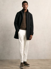 Hybrid Removable-Gilet Overcoat Black | Mens