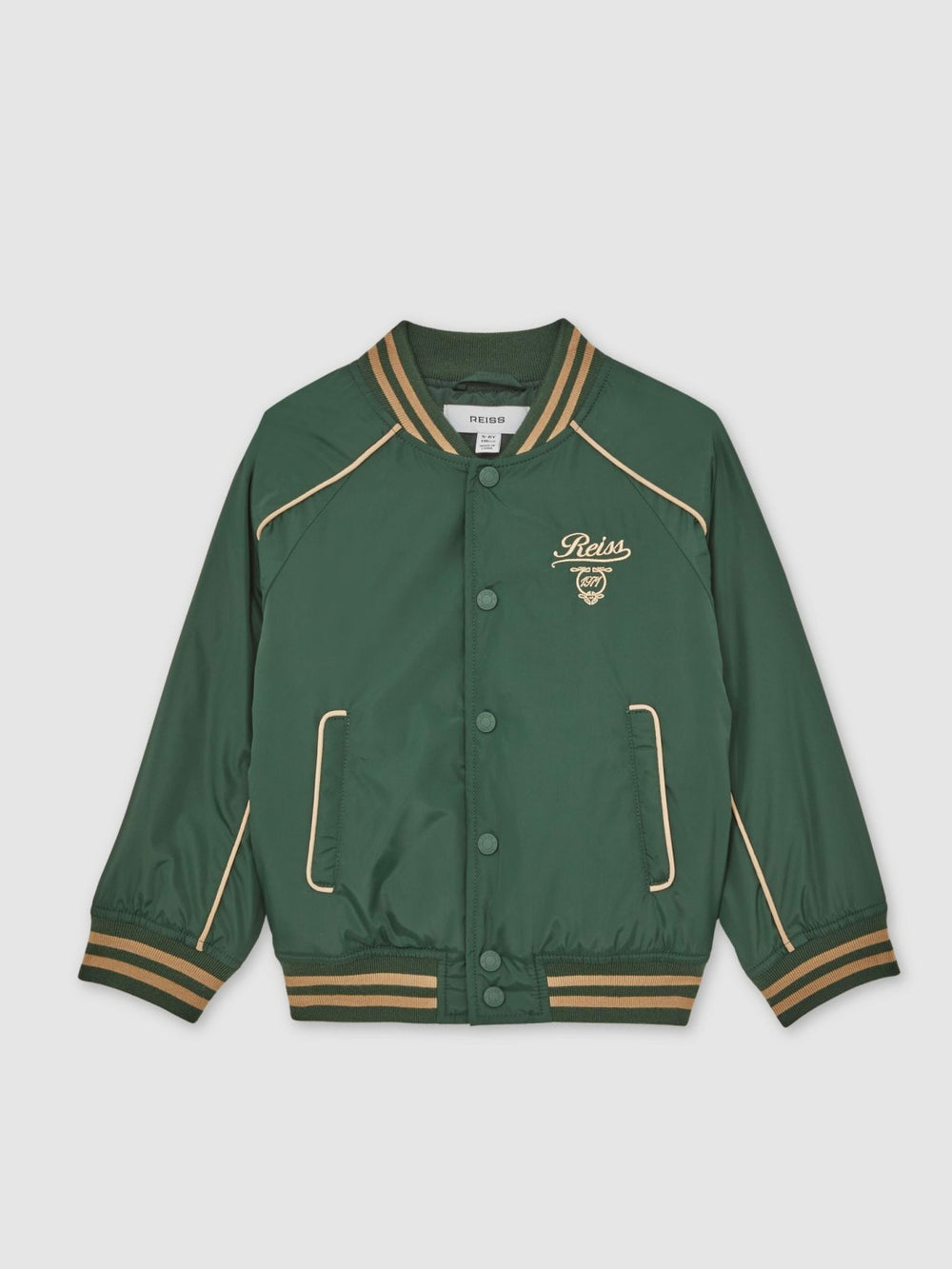 13-14 yrs Motor Cars Embroidered Bomber Jacket Forest Green/Off White | Children