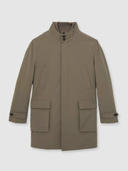 Hybrid Removable-Gilet Overcoat Mushroom Brown | Mens