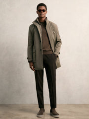 Hybrid Removable-Gilet Overcoat Mushroom Brown | Mens