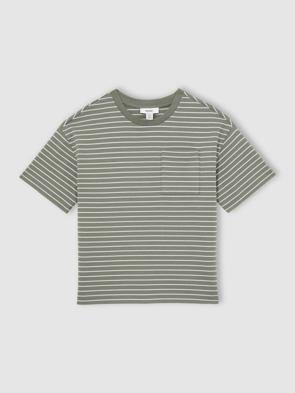 13-14 yrs Cotton-Blend Stripe T-Shirt Sage/White | Children