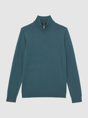 Merino Wool Half Zip Jumper Orion Blue | Mens