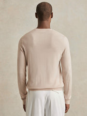 Merino-Wool Crew-Neck Jumper Beige | Mens