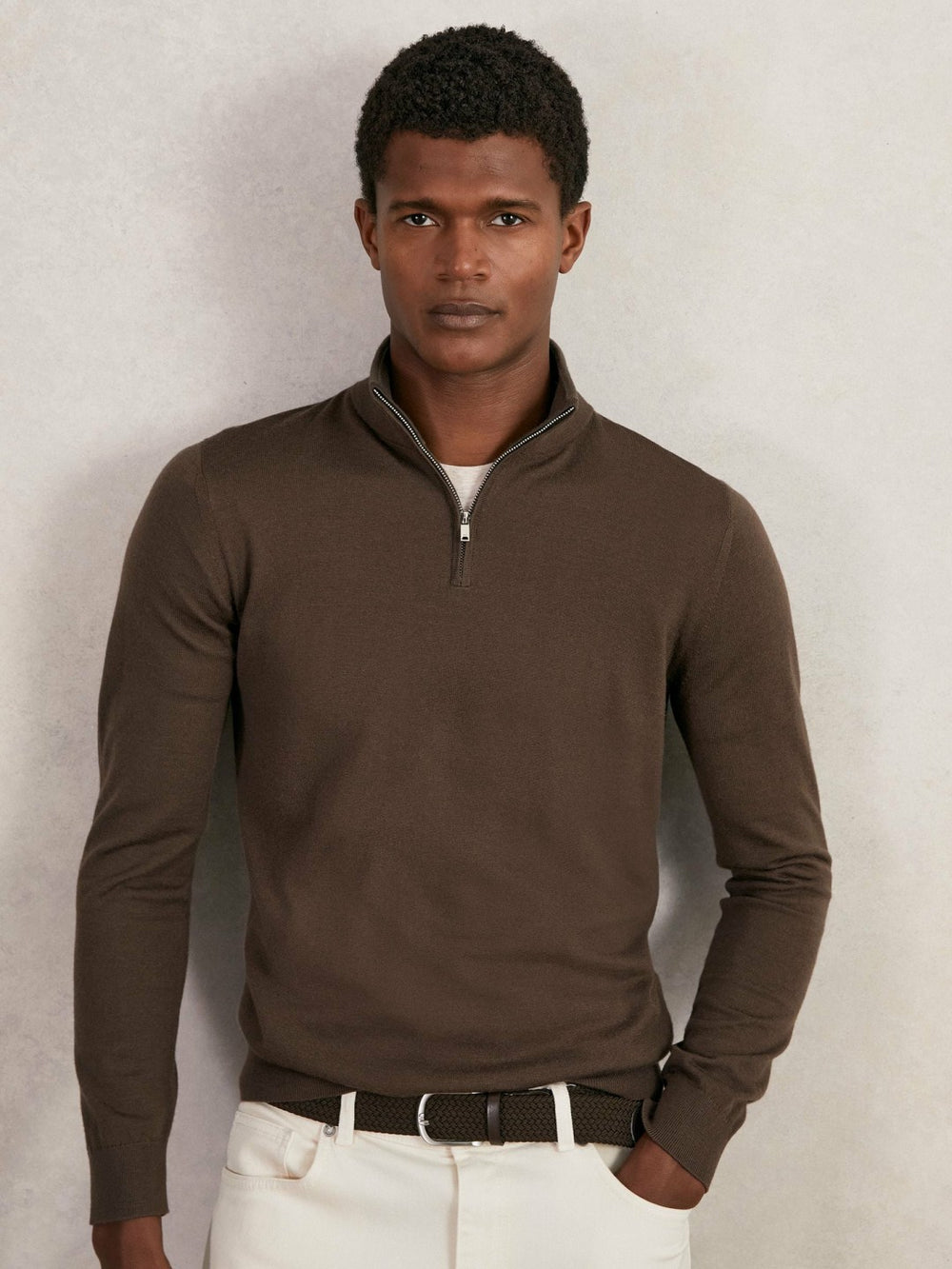 Merino Wool Half-Zip Jumper | Mens