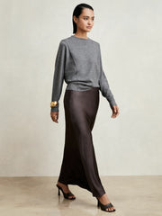Silk Slip Maxi Skirt Mauve | Womens