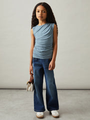3-9 yrs Ruched Jersey Vest Blue | Children