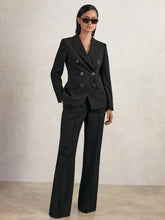 Wool-Blend Double-Breasted Blazer Black | Womens