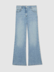 Petite Mid-Rise Flared Jeans Light Blue | Womens