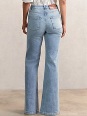 Petite Mid-Rise Flared Jeans Light Blue | Womens