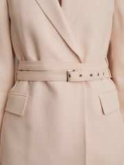 Single-Breasted Belted Suit Jacket Pink | Womens