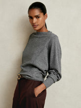 Wool-Blend Reverse-Seam Batwing Jumper With Cashmere Charcoal | Womens