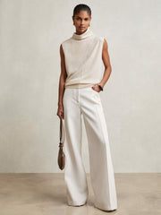 Wool Slouched Sleeveless Top Stone Neutral | Womens