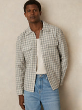 Woven Check Twin Pocket Overshirt Light Grey | Mens