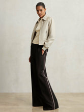 Petite Side-Stripe Wide-Leg Trousers Black | Womens