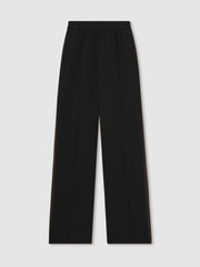 Petite Side-Stripe Wide-Leg Trousers Black | Womens