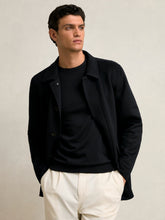 Wool Blend Double Face Button Jacket Navy | Mens