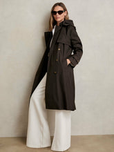 Hooded Insert Trench Coat Chocolate Brown | Womens