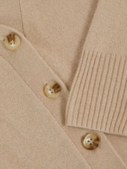 9-13 yrs Wool-Blend Fitted Cardigan With Cashmere Neutral | Children