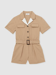 9-13 yrs Cotton-Lyocell Utility Playsuit Camel | Children