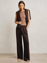 Petite Wide-Leg Interlock Drawstring Joggers Plum | Womens