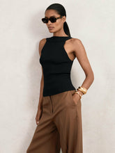 Low-Back Rib-Knit Vest Black | Womens